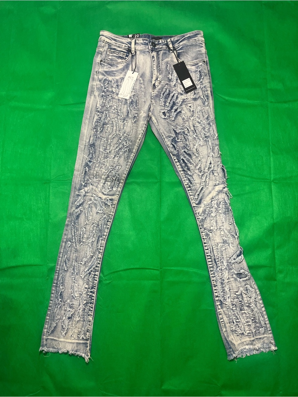 Light Blue Distressed Skinny Jeans - Men